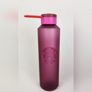 Starbucks Tritan Siren Soft Touch Plastic Water Bottle Burgundy Fuchia